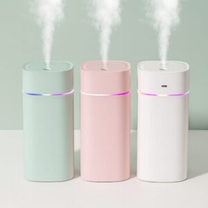 Dual-Nozzle USB Humidifier | 600ml/H Super Mist & Ultra Quiet | Car/Home Moisturizing Device