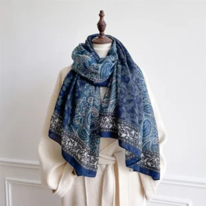 Alternative view of Cashmere-Style Shawl Scarf for Women – Paisley Print Pashmina Blanket Wrap & Travel Poncho
