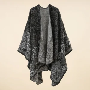 Alternative view of Luxury Winter Cashmere-Style Poncho & Cape for Women – Floral Pashmina Shawl Wrap (Warm & Elegant)